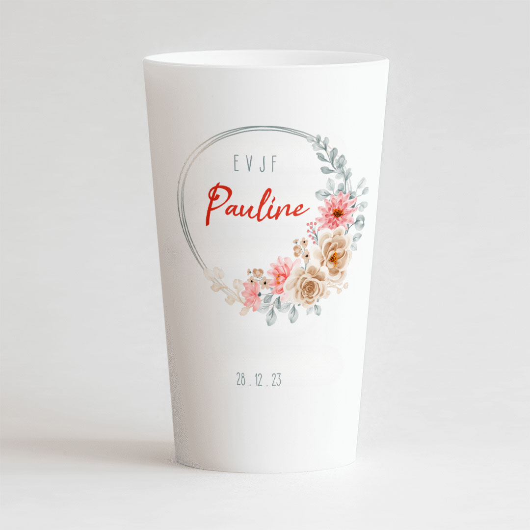 Gobelet Personnalisé EVJF – EVG Couronne Fleur avec Participantes – CUP 25-33 Digital